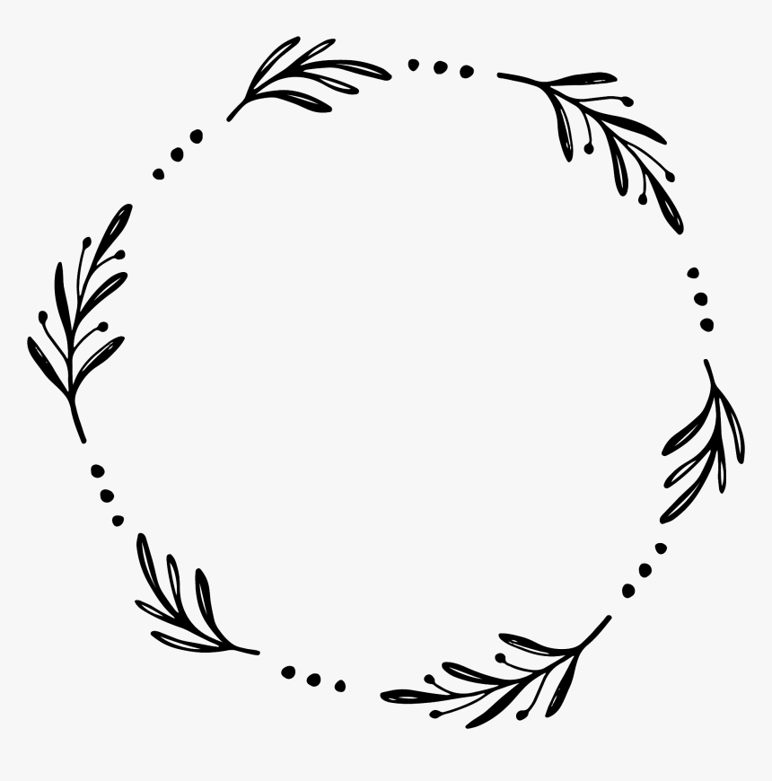 ##laurel #wreath #handdrawn #round #circle #monogram, HD Png Download, Free Download