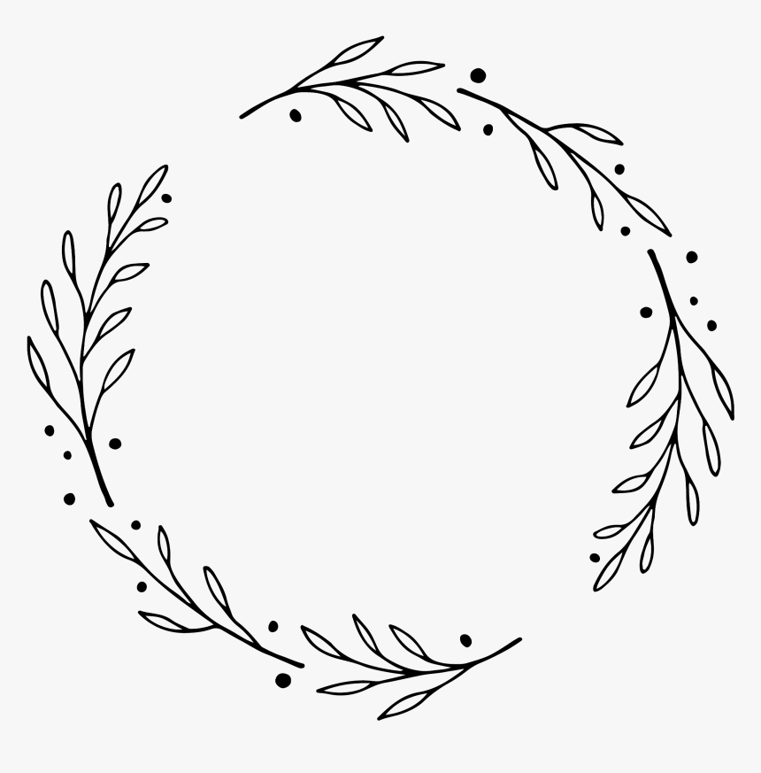 #laurel #wreath #handdrawn #round #circle #monogram, HD Png Download, Free Download