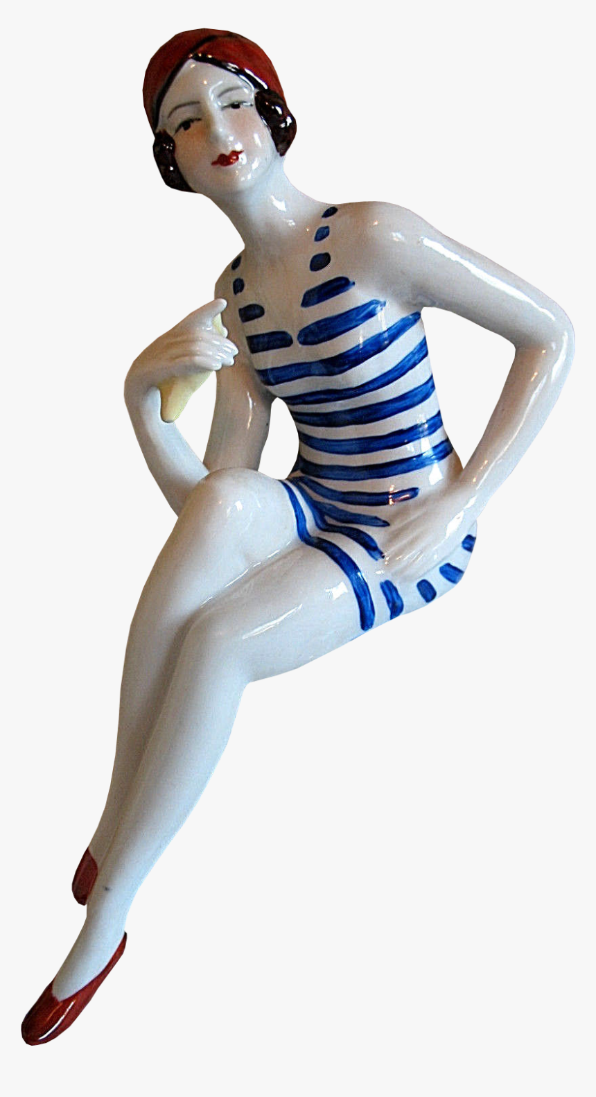 Art Deco French Bathing Belle Transparent Image Antiques, HD Png Download, Free Download