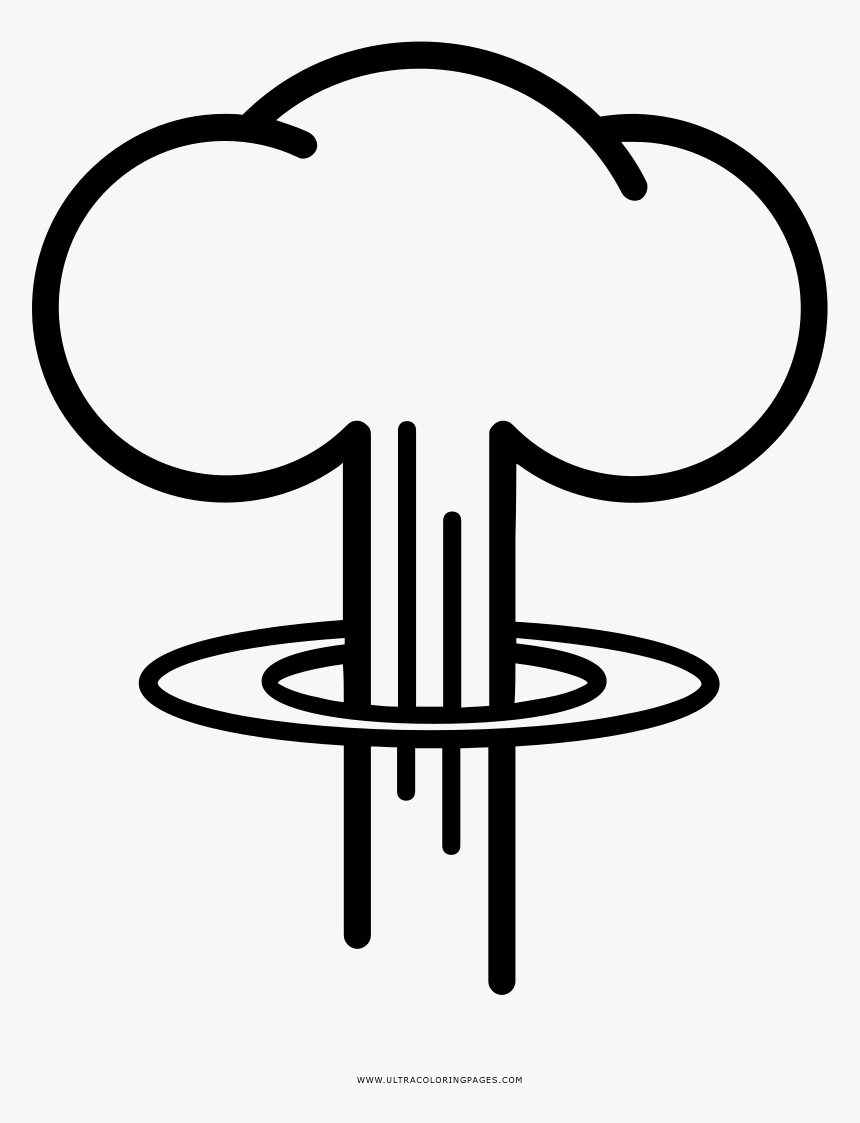 Mushroom Cloud Coloring Page, HD Png Download, Free Download