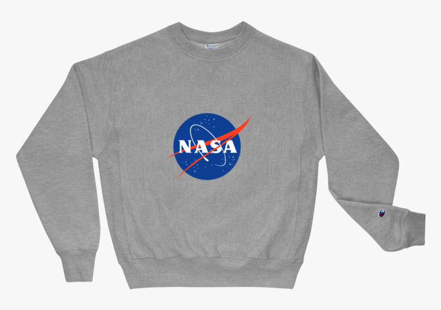 Unisex Champion Nasa Logo Print Crew Neck Sweatshirt, HD Png Download, Free Download