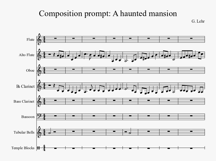 A Haunted Mansion Sheet Music Composed By G, HD Png Download, Free Download