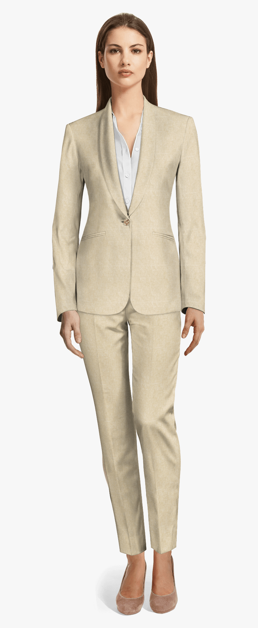 Sand Double Breasted Linen Bermuda Suit, HD Png Download, Free Download