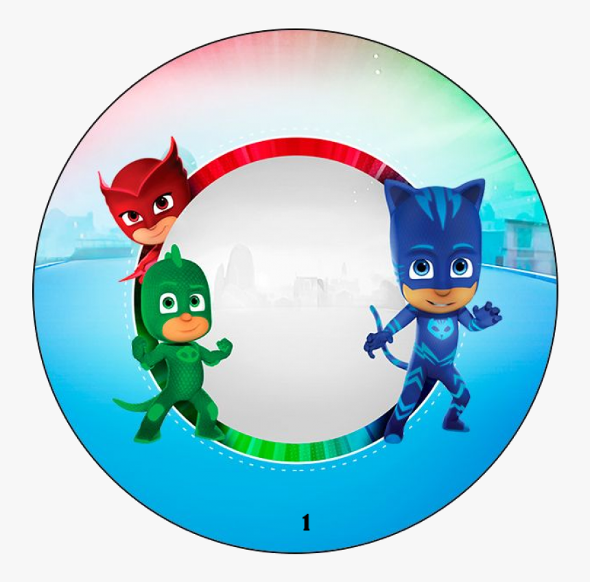 40 Adesivos Personalizados Redondo Pj Masks, HD Png Download, Free Download