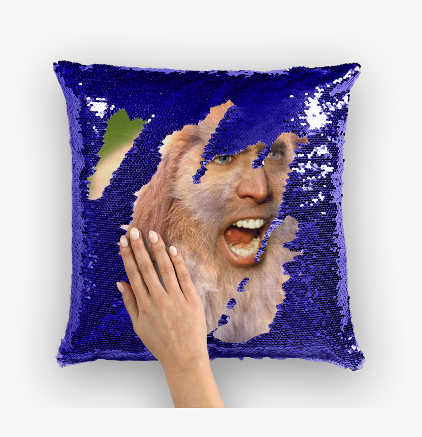 Nicolas Cage"s Face On A Rabbit ﻿sequin Cushion Cover", HD Png Download, Free Download