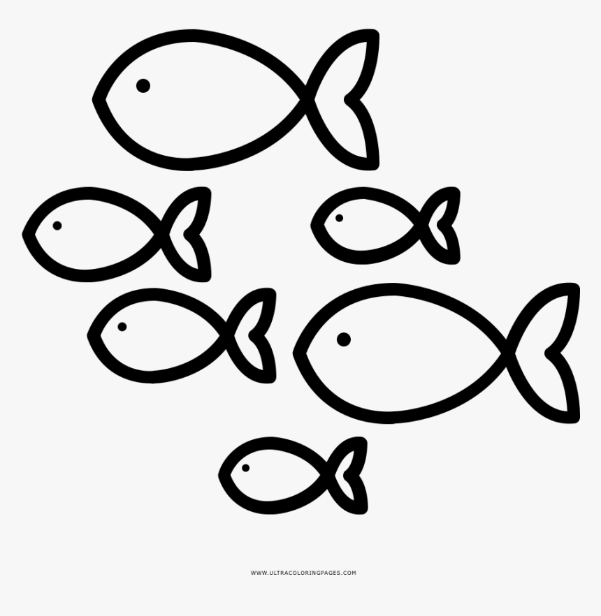 School Of Fish Coloring Page, HD Png Download, Free Download