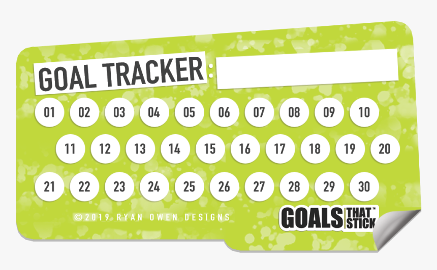 Goals That Stick 30 Day Tracker With Fold, HD Png Download, Free Download