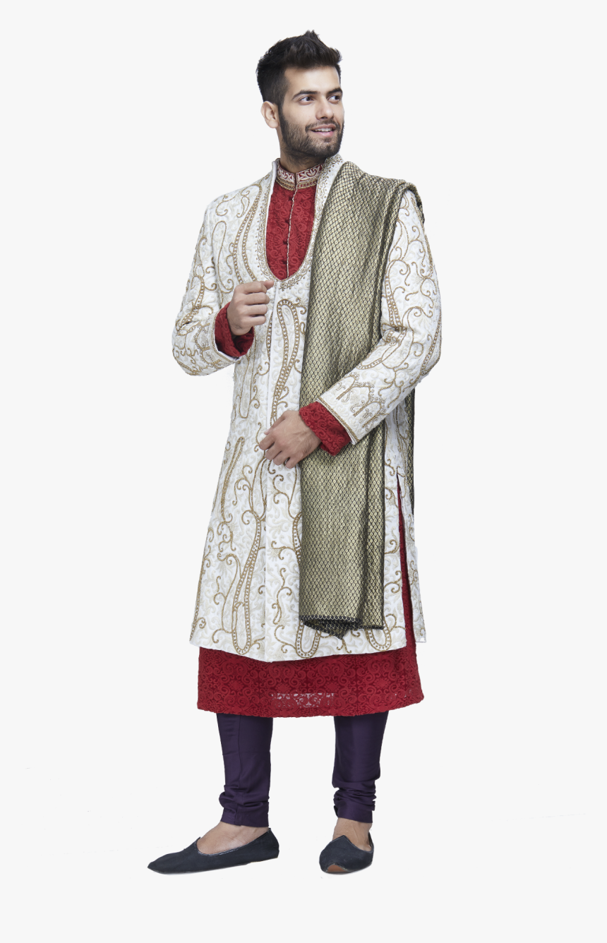 Ivory 4 Piece Sherwani Set, HD Png Download, Free Download