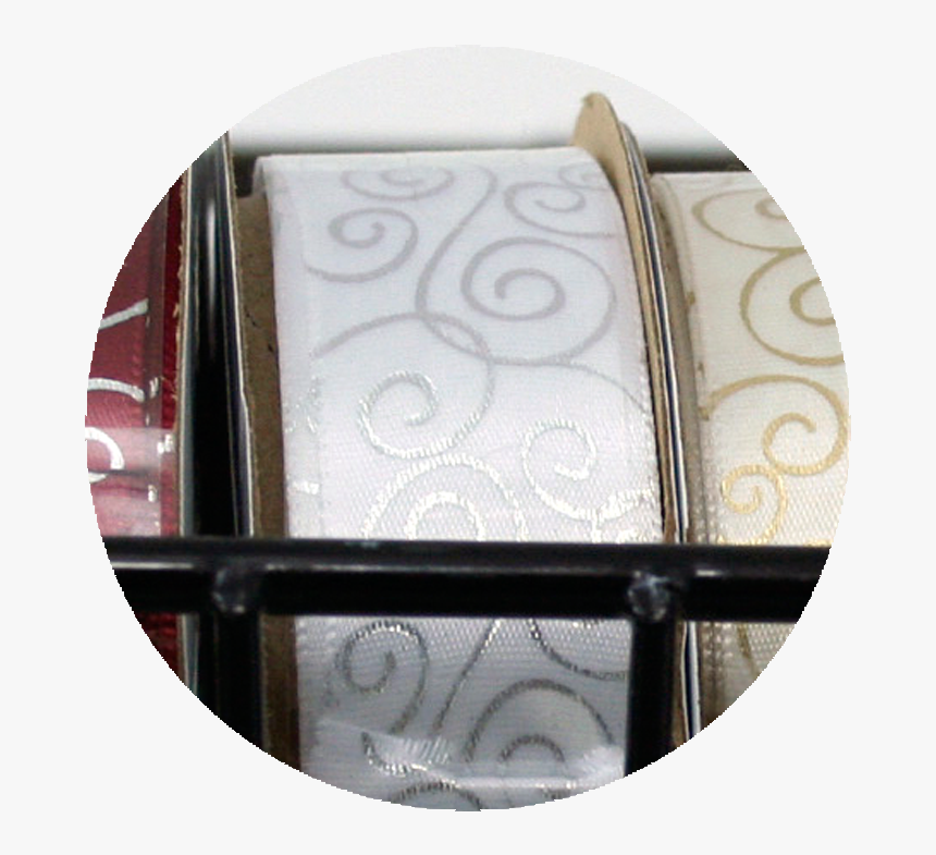 Swirl Pattern Ribbon Silver/white, HD Png Download, Free Download
