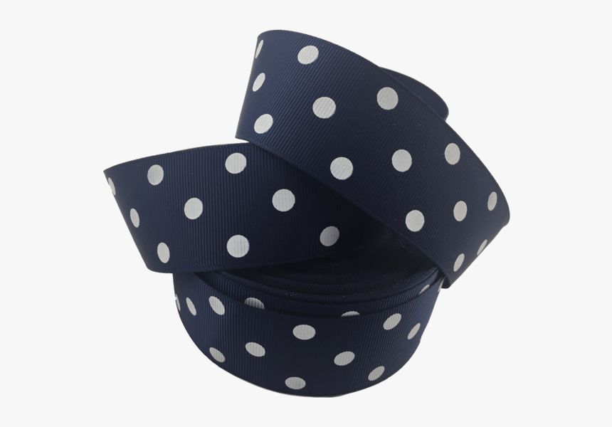 Ribbons [tag] Navy Blue Polka Dot Grosgrain Ribbon, HD Png Download, Free Download