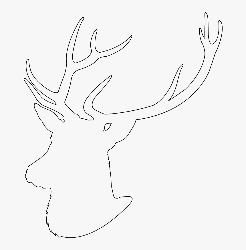 Deer Head Silhouette Png, Transparent Png, Free Download