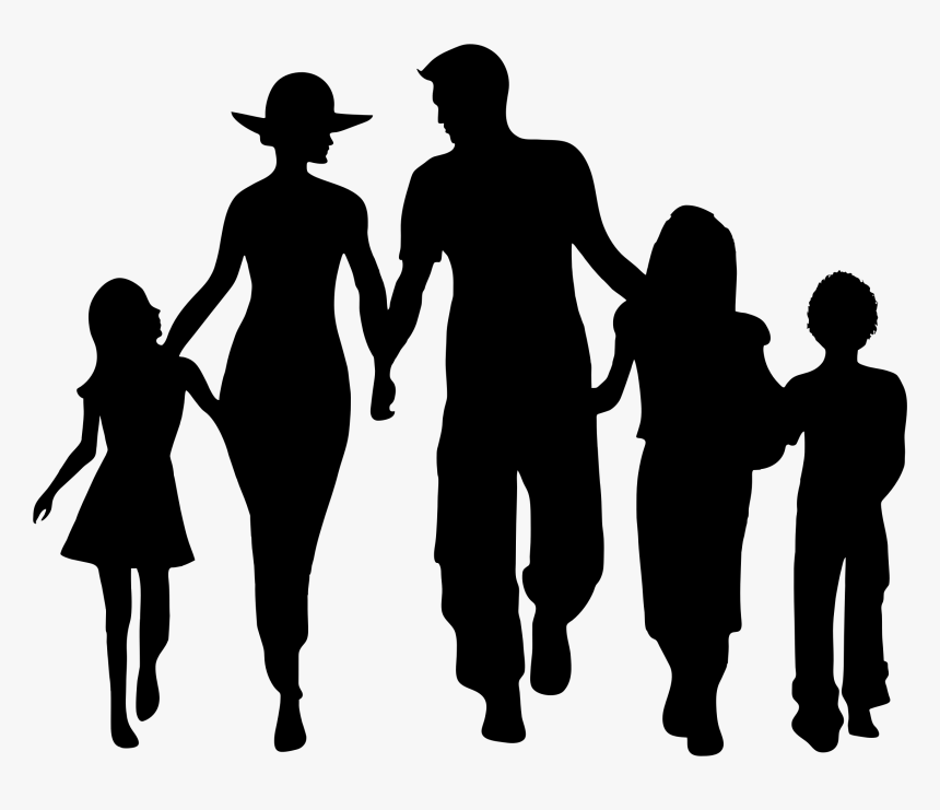 family of 5 silhouette clip art