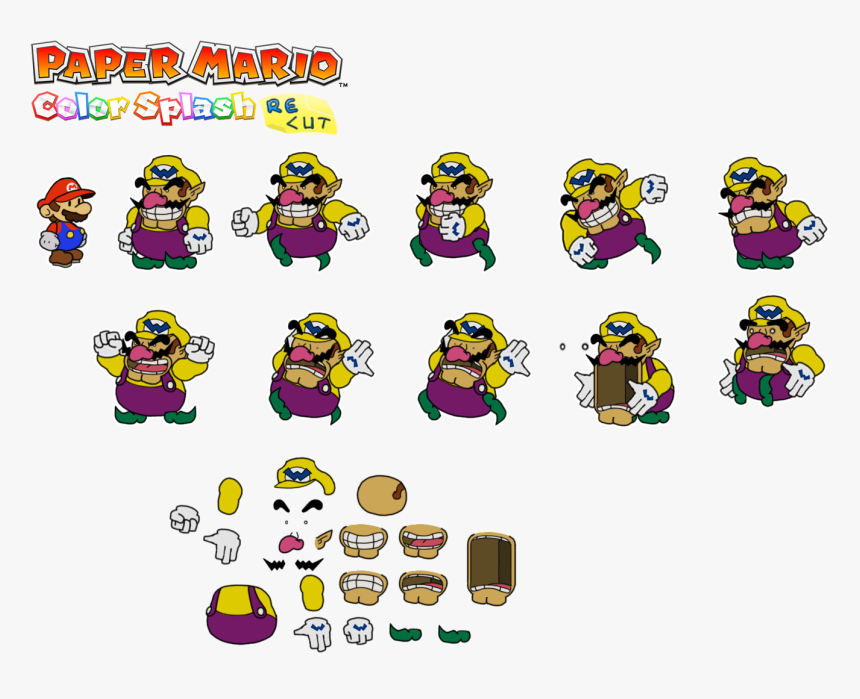 Wario- Http - //i - Imgur - Com/gzxpf3c - Paper Mario - Paper Mario Color Splash Wario, HD Png Download, Free Download