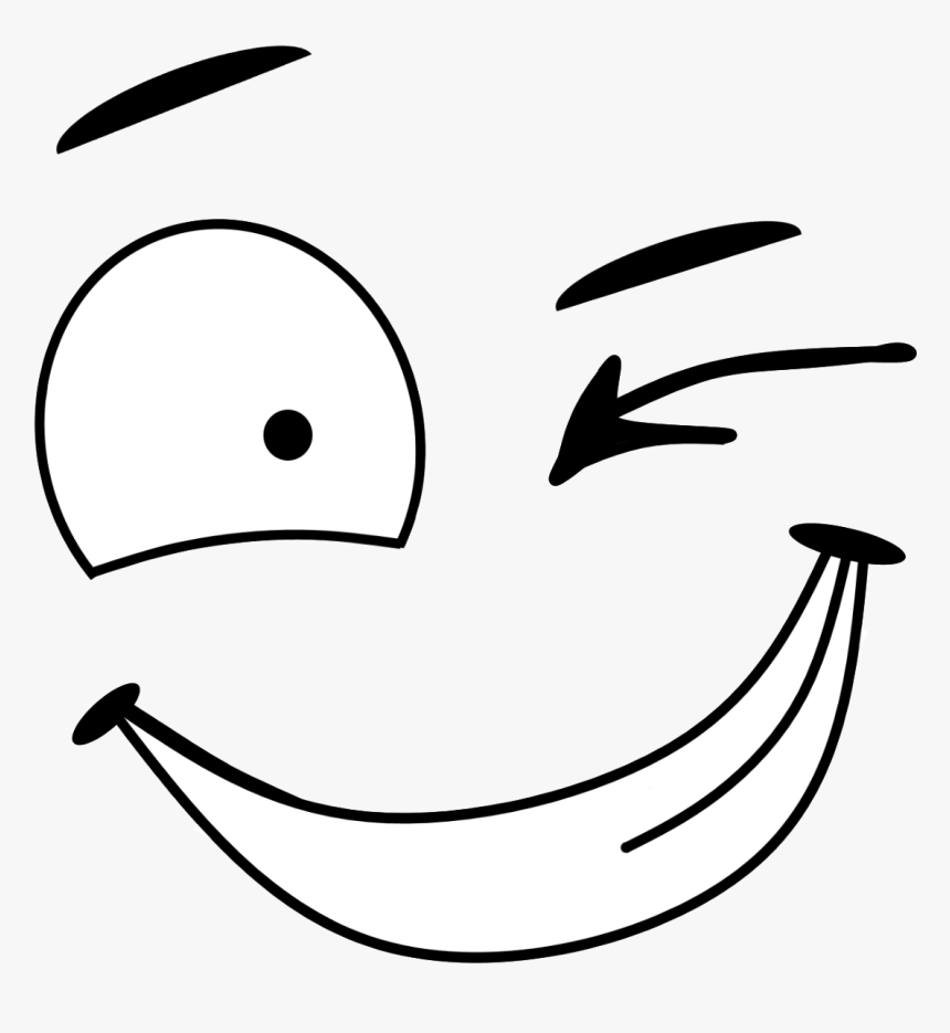 Outline Face Art Emoji Png File - Line Art, Transparent Png, Free Download