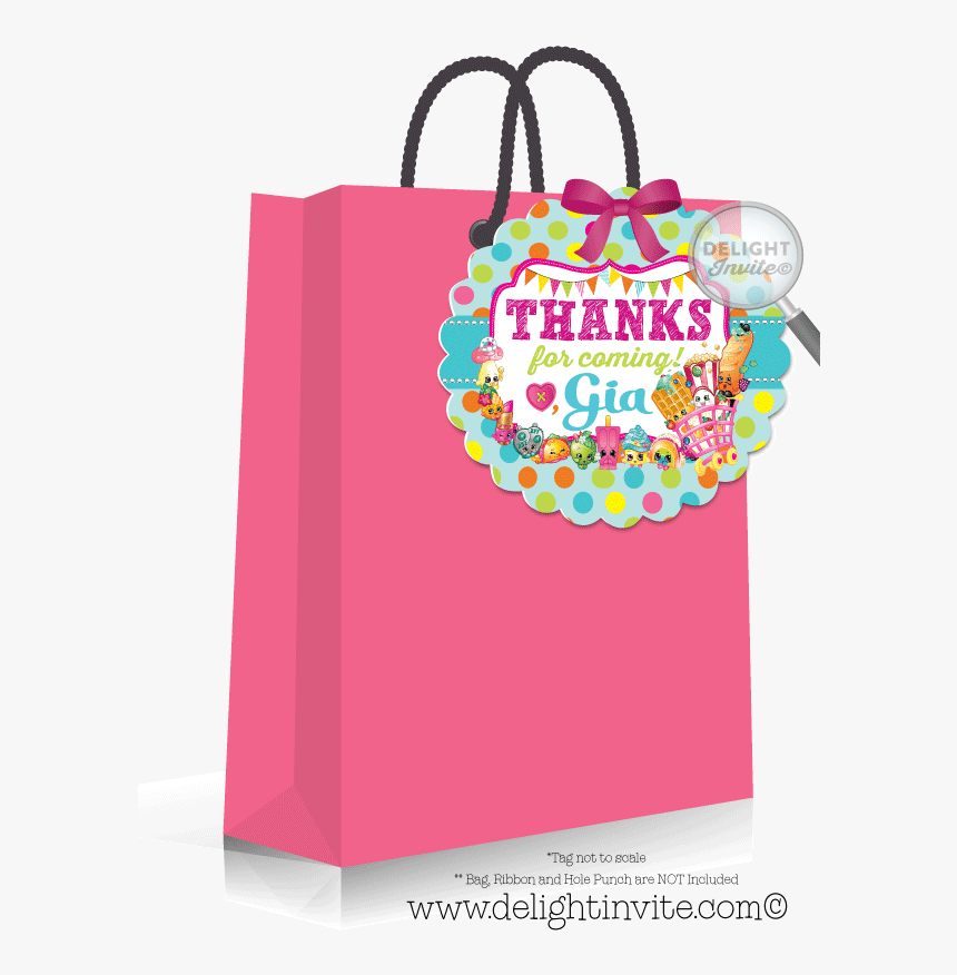 Shopkins Favor Tags - Birthday Goodie Bag Card, HD Png Download, Free Download