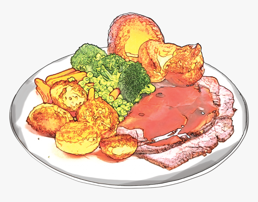 Food Dinner Plate Drawing, HD Png Download, Free Download