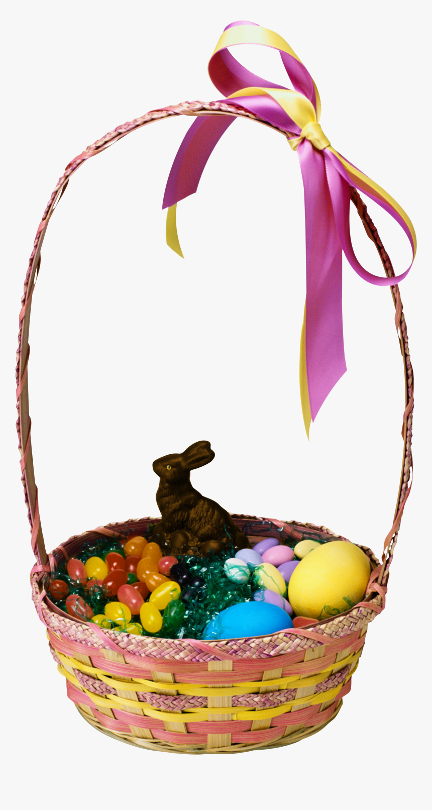 Easter Bunny Easter Basket - Easter Basket Png, Transparent Png, Free Download
