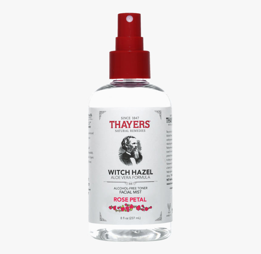 Witch Hazel Aloe Vera Facial Mist Formula, Rose Petal - Thayers Witch Hazel Cucumber Spray, HD Png Download, Free Download