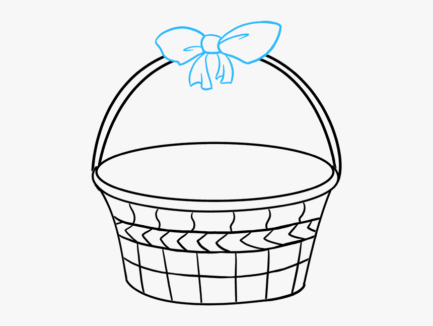 How To Draw An Easter Basket - Easter Basket Drawing Easy, HD Png Download, Free Download