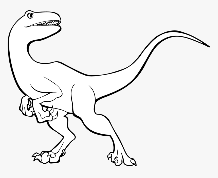 Raptor Dinosaur Drawing At Getdrawings - Dinosaur Line Art Png, Transparent Png, Free Download