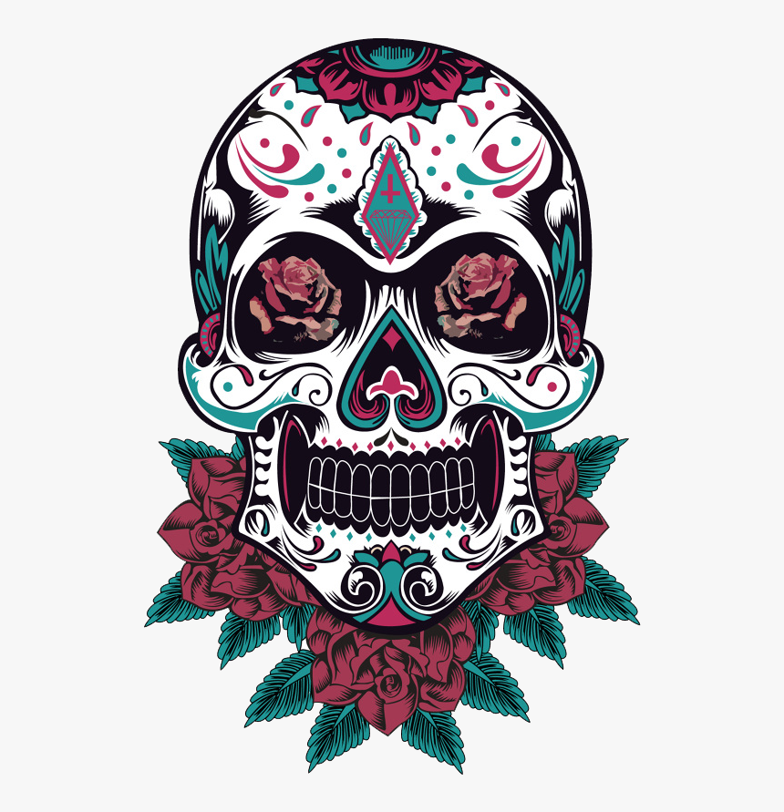 Candy Skull Png - Day Of The Dead Skulls Png, Transparent Png, Free Download