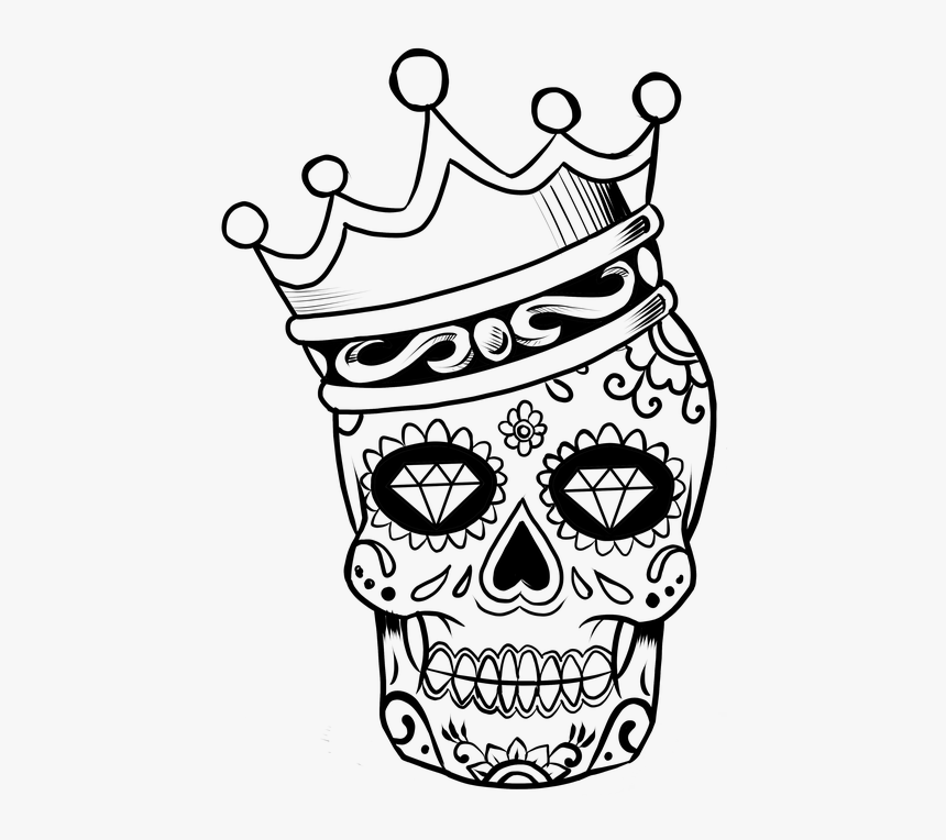Skull Drawing Day Of The Dead, HD Png Download, Free Download
