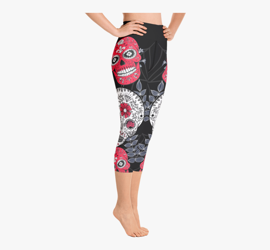 Pink Sugar Skull Yoga Capri Leggings - Yoga Pants, HD Png Download, Free Download