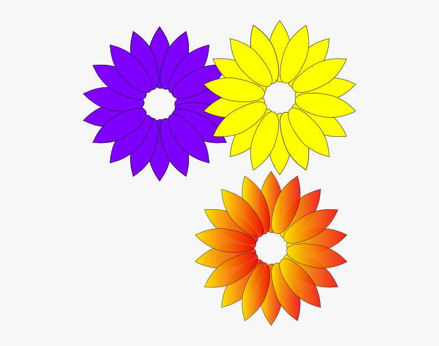 Purple Yellow Flowers Svg Clip Arts - Rotational Symmetrical Logos, HD Png Download, Free Download