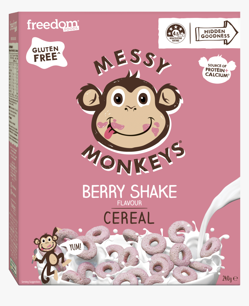Messy Monkeys Cereal Berry Shake 240g, HD Png Download, Free Download