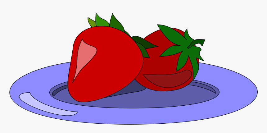Strawberries On A Plate Clip Arts - Clipart Fruit On Plate, HD Png Download, Free Download
