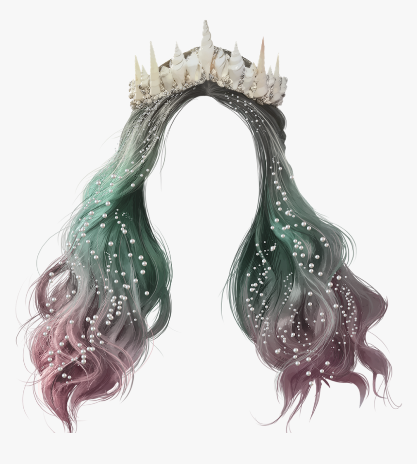 Sticker By Purrzxlla Vector Black And White Download - Transparent Mermaid Crown Png, Png Download, Free Download