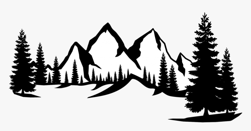Mountain Silhouette Divider - Illustration, HD Png Download - kindpng