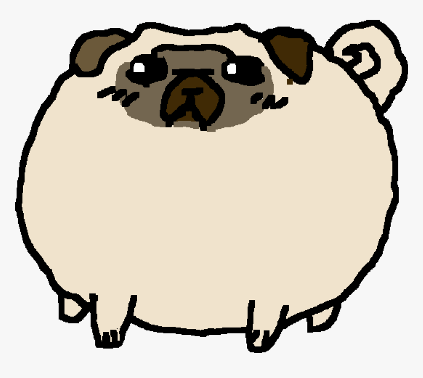 Adorable Fat Pug - Draw A Fat Pug, HD Png Download, Free Download