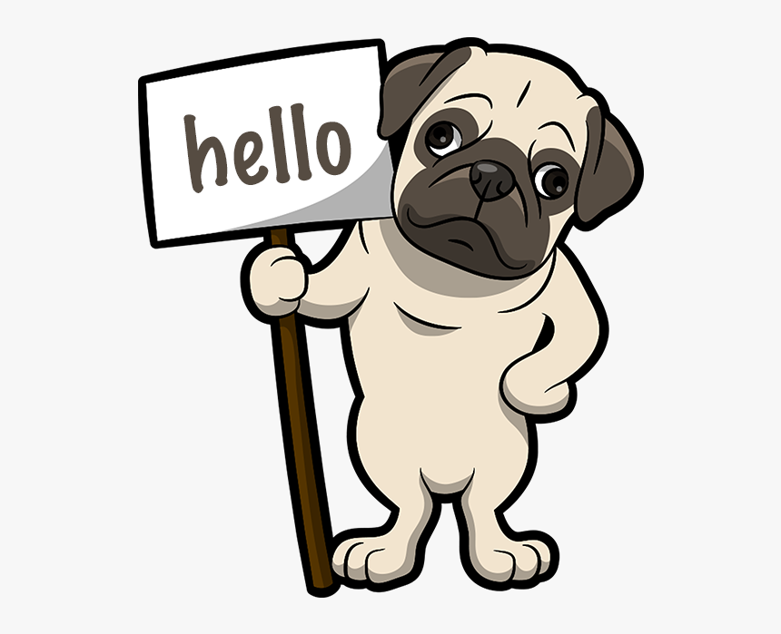 Pug Emoji & Sticker Messages Sticker-6 Clipart , Png - Cartoon Dog Paw Waving, Transparent Png, Free Download