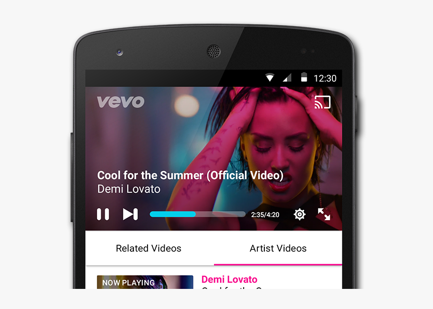 Vevo Player Music Artists App Design Mobile Material - Smartphone, HD Png Download, Free Download