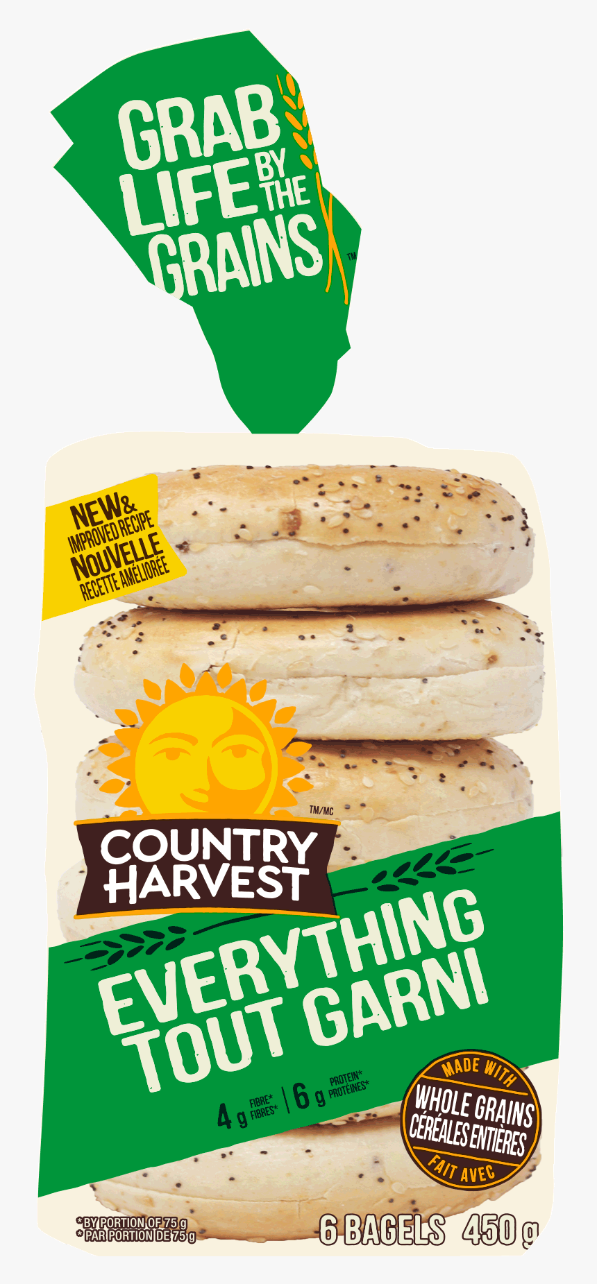 Country Harvest Everything Bagel Image - Country Harvest Bagels, HD Png Download, Free Download