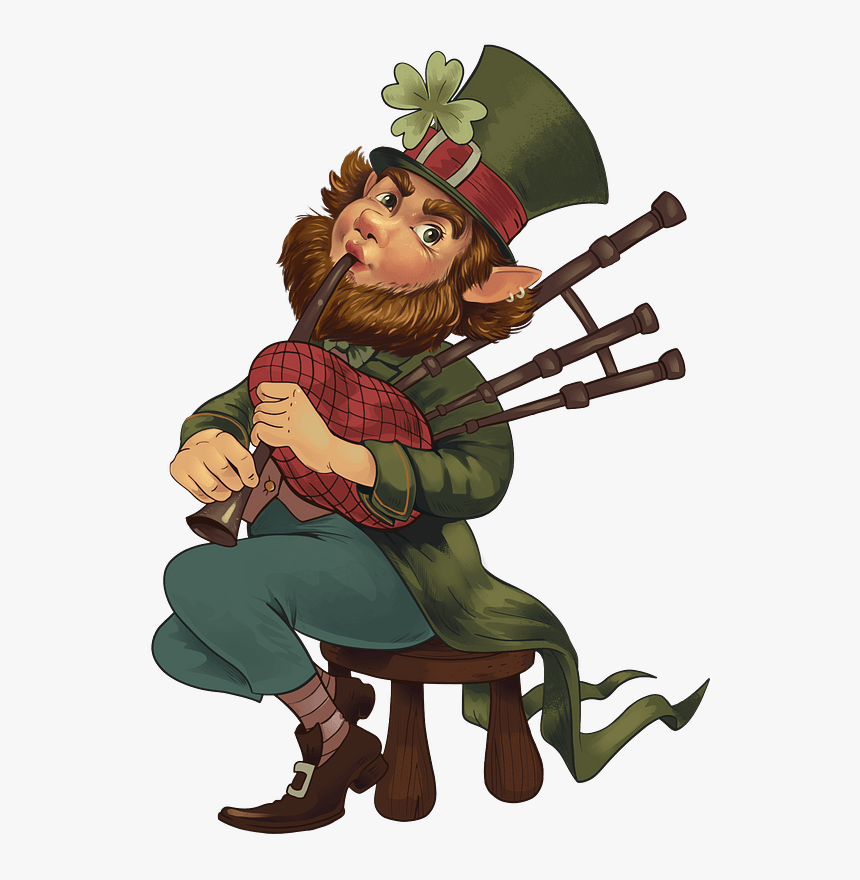 Leprechaun Playing Bagpipes Clipart - Illustration, HD Png Download, Free Download