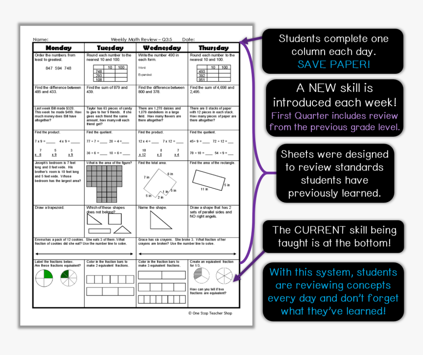 Weekly Math Homework 8th Grade Answer Key - 8th Grade Weekly Math Homework Answer Key, HD Png Download, Free Download