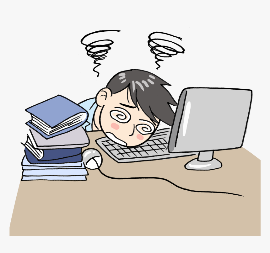 Homework Png Cartoon - Busy Student Cartoon, Transparent Png, Free Download