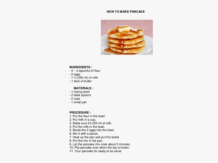 Materials You Need To Make Pancakes, HD Png Download, Free Download