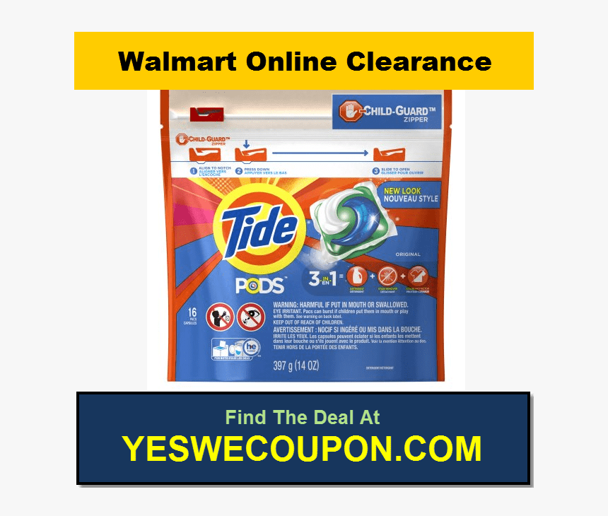 Walmart Online Clearance Tide Pods Only 31 Cents - Tide Laundry Detergent Pod, HD Png Download, Free Download