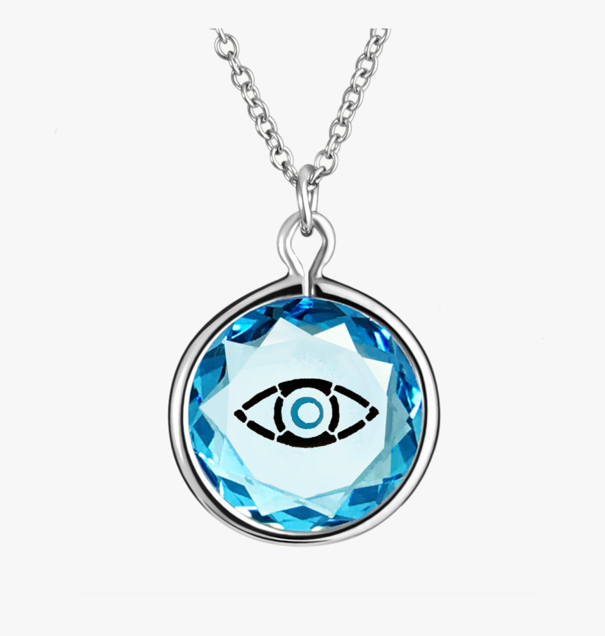 Evil Eye In Blue Swarovski Crystal With Black And Blue - Necklace, HD Png Download, Free Download
