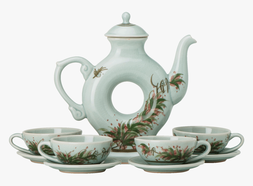 Jade Celadon Tea Set - Teapot, HD Png Download, Free Download