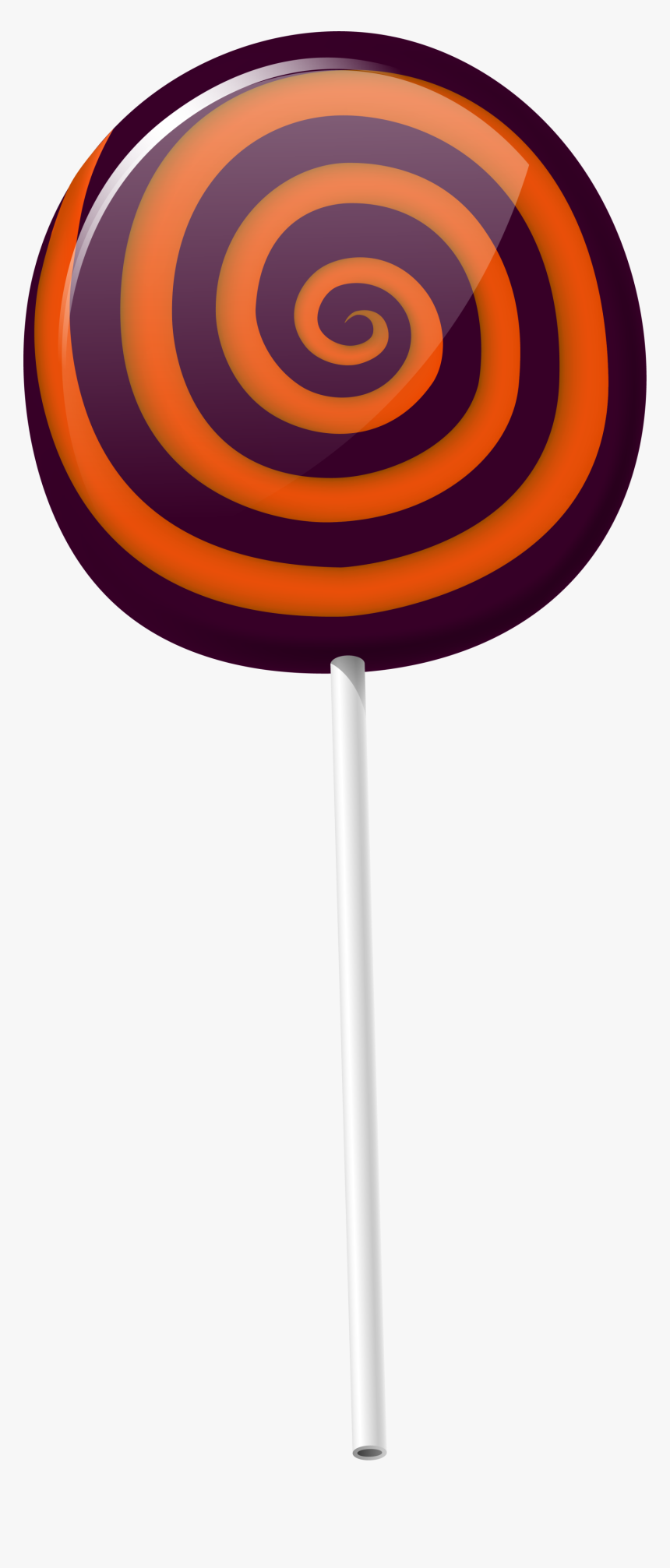 Transparent Popsicle Stick Clipart - Orange And Black Swirl Lollipop, HD Png Download, Free Download