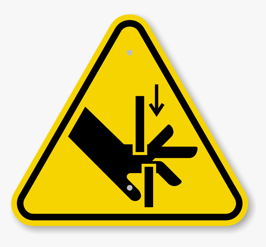 Iso Hand Crush, Moving Parts Symbol Warning Sign - Hand Crush Hazard Sign, HD Png Download, Free Download