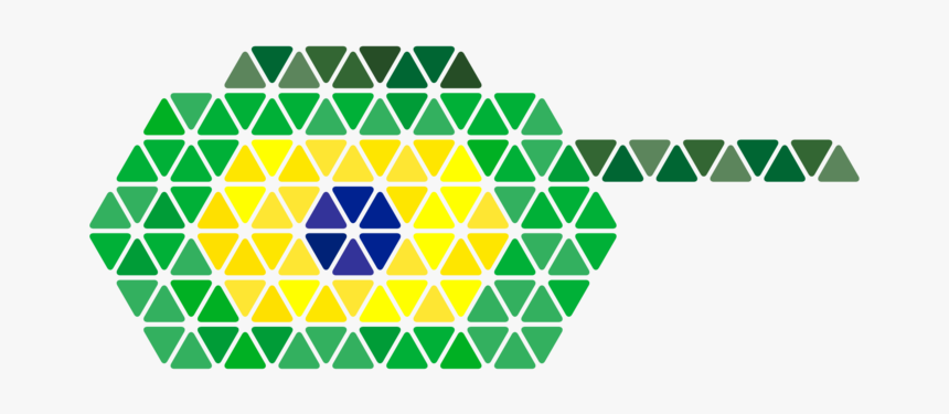 Brazil Tank Flag Icon Triangles Tank Brazil Military - Portable Network Graphics, HD Png Download, Free Download