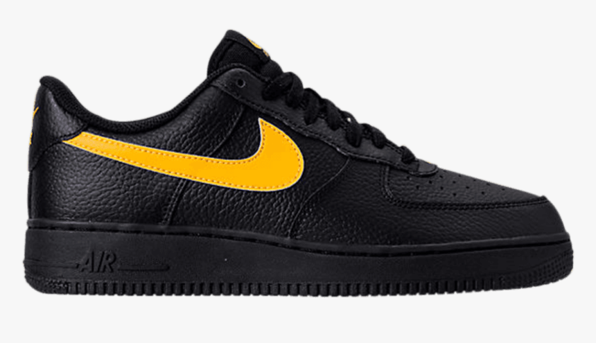 black air force with yellow swoosh