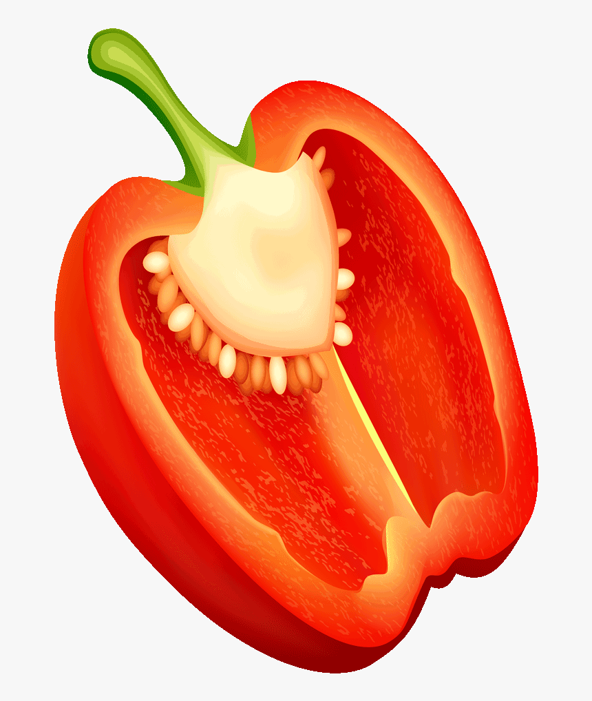 Pepper Clipart Red Fruit - Red Bell Pepper Clipart, HD Png Download, Free Download