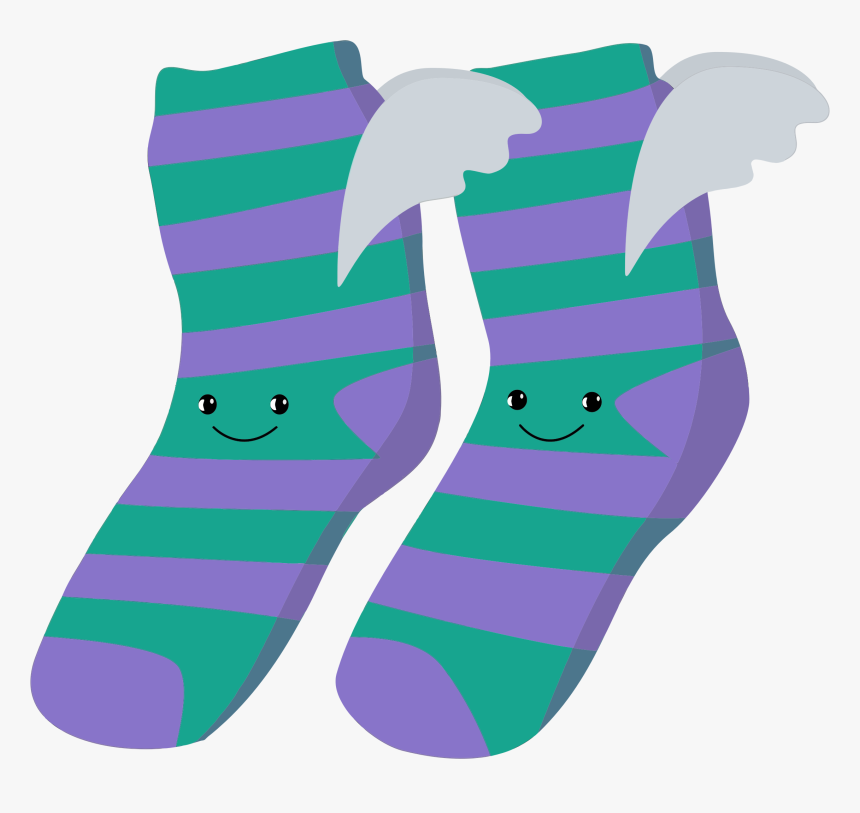 Anthropomorphic Winged Socks Clip Arts - Animasi Kaos Kaki Png, Transparent Png, Free Download