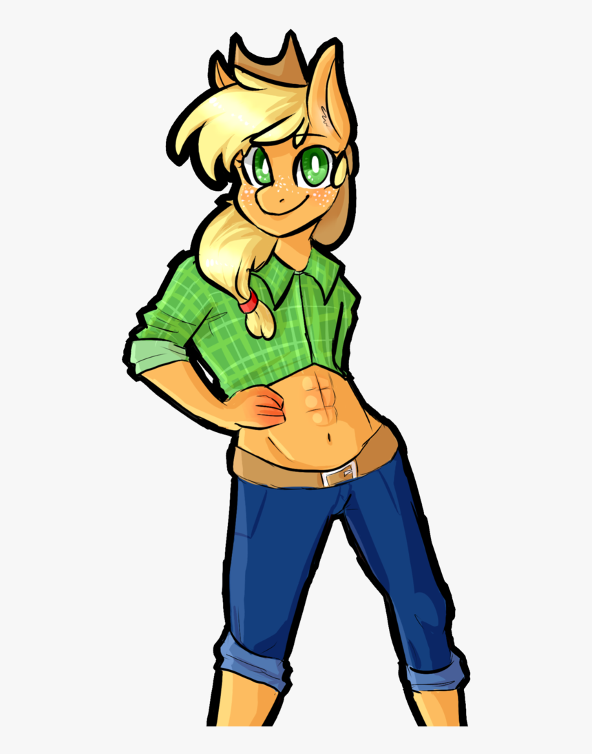 Abs, Anthro, Applejack, Artist Clipart , Png Download - Cartoon, Transparent Png, Free Download